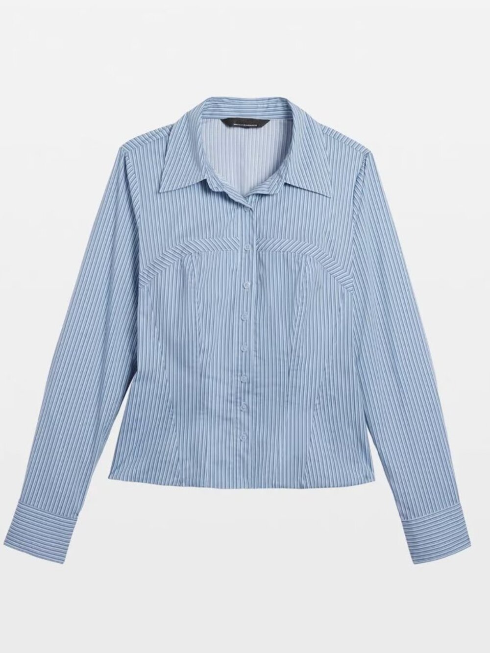 WHBM Corset Poplin Pinstriped Shirt